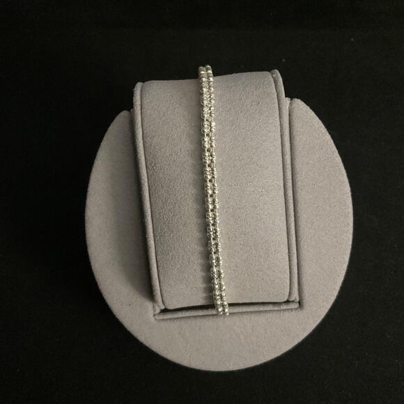 TRIPLE Ice Barrel Bracelet Solid 925 Sterling Silver ITALY/ 7” ~NEW - Picture 1 of 9